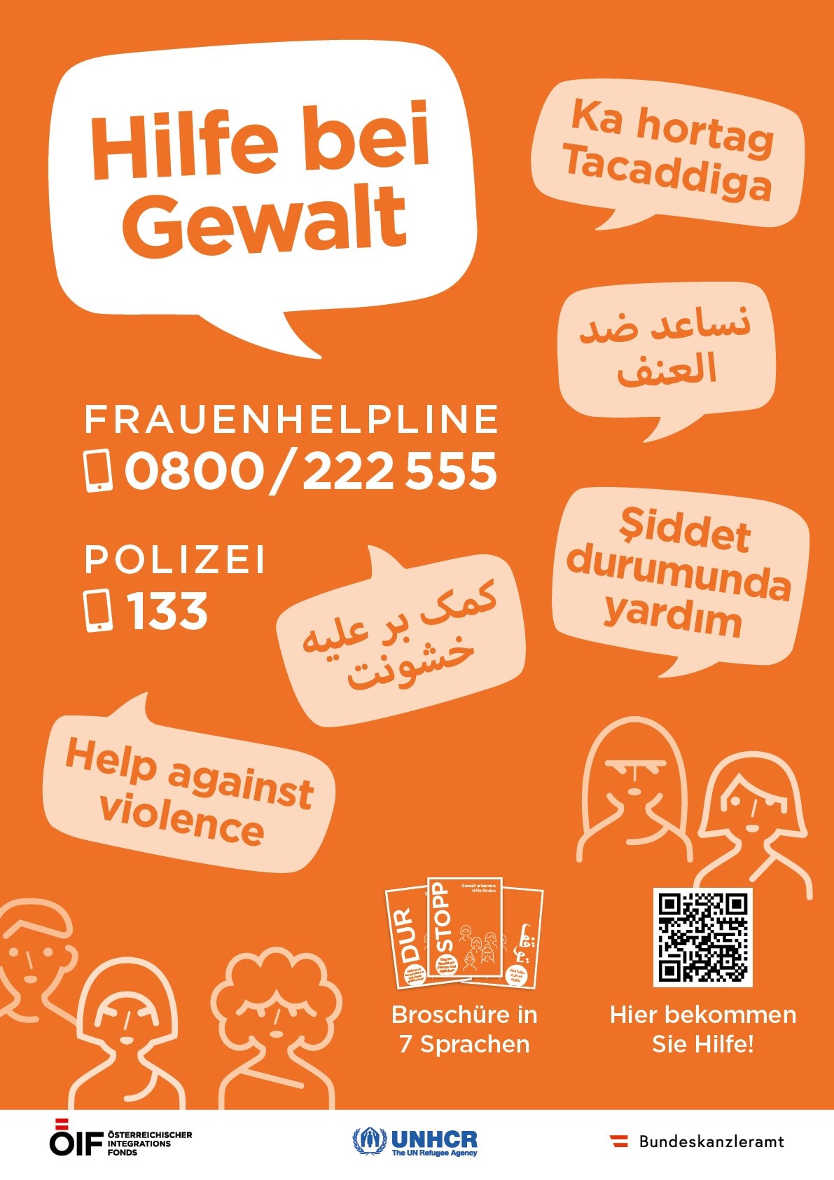 Plakat Hilfe bei Gewalt