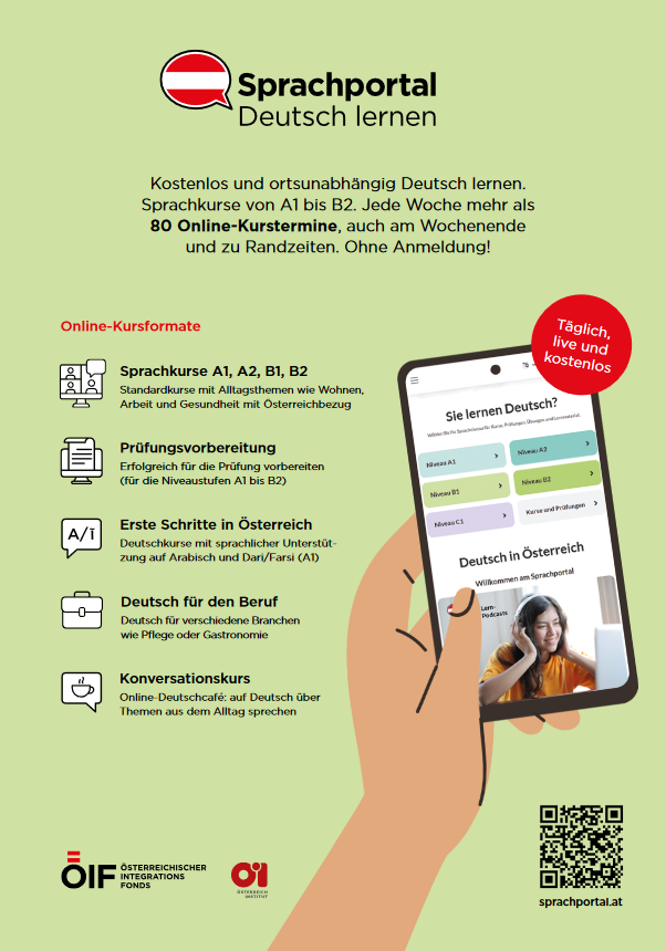 ÖIF Flyer Online-Kurse Übersicht